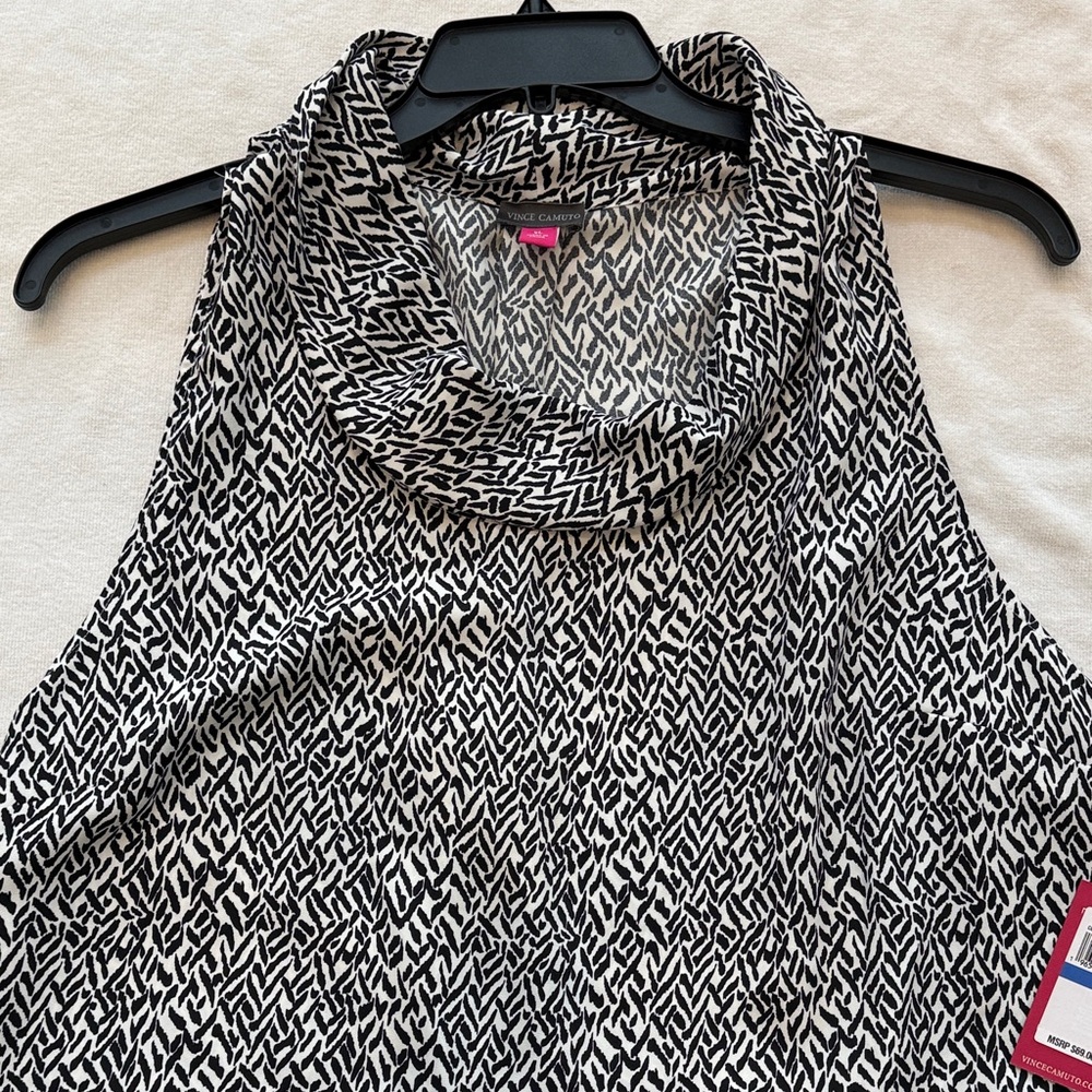 Vince Camuto Black and White Patterned Women's Top